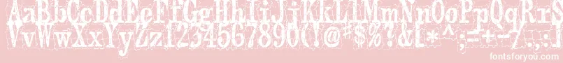 Puzzleface-Schriftart – Weiße Schriften auf rosa Hintergrund