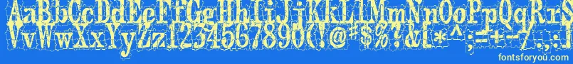 Puzzleface Font – Yellow Fonts on Blue Background