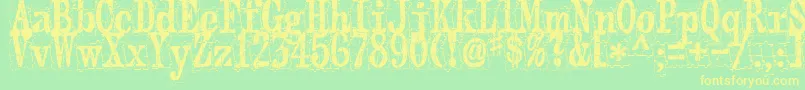 Puzzleface Font – Yellow Fonts on Green Background