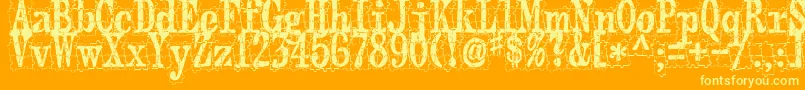 Puzzleface-Schriftart – Gelbe Schriften auf orangefarbenem Hintergrund