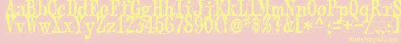 Puzzleface-Schriftart – Gelbe Schriften auf rosa Hintergrund