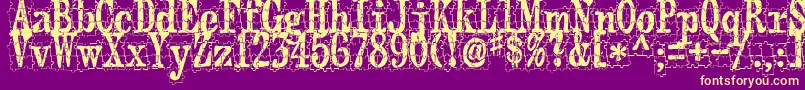 Puzzleface Font – Yellow Fonts on Purple Background