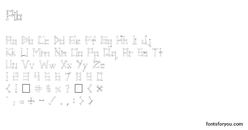 Schriftart Pib – Alphabet, Zahlen, spezielle Symbole