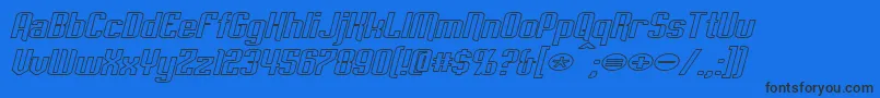 EmpanadaExtendedOutlineItalic Font – Black Fonts on Blue Background