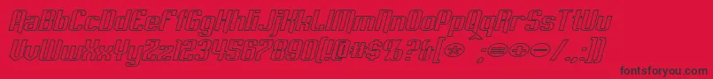 EmpanadaExtendedOutlineItalic Font – Black Fonts on Red Background