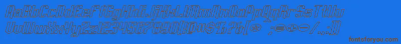 EmpanadaExtendedOutlineItalic Font – Brown Fonts on Blue Background