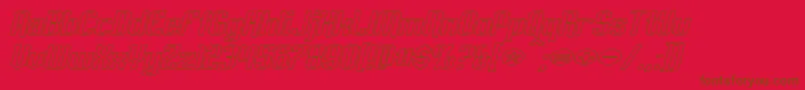 EmpanadaExtendedOutlineItalic-Schriftart – Braune Schriften auf rotem Hintergrund