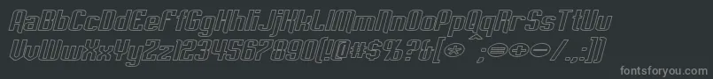 Police EmpanadaExtendedOutlineItalic – polices grises sur fond noir