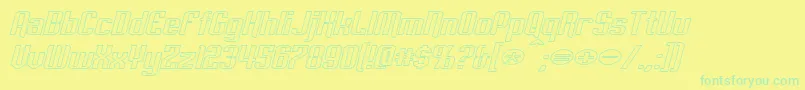 EmpanadaExtendedOutlineItalic Font – Green Fonts on Yellow Background