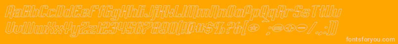 EmpanadaExtendedOutlineItalic-fontti – vaaleanpunaiset fontit oranssilla taustalla