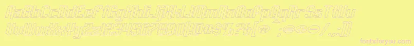 Police EmpanadaExtendedOutlineItalic – polices roses sur fond jaune