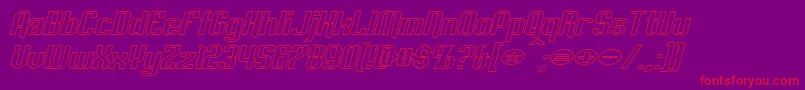 EmpanadaExtendedOutlineItalic Font – Red Fonts on Purple Background