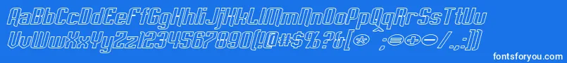 Шрифт EmpanadaExtendedOutlineItalic – белые шрифты на синем фоне