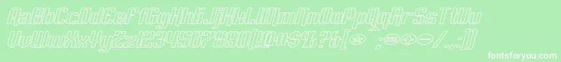 EmpanadaExtendedOutlineItalic Font – White Fonts on Green Background