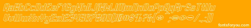 Saiba mais sobre a fonte EmpanadaExtendedOutlineItalic Fonte EmpanadaExtendedOutlineItalic – fontes brancas em um fundo laranja