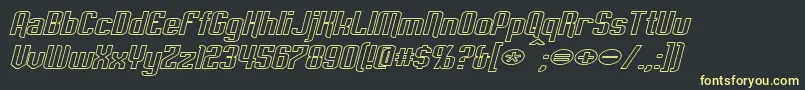 EmpanadaExtendedOutlineItalic Font – Yellow Fonts on Black Background