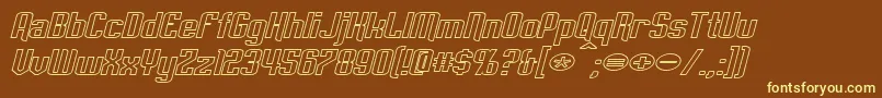 EmpanadaExtendedOutlineItalic Font – Yellow Fonts on Brown Background