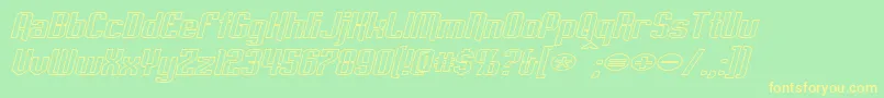 EmpanadaExtendedOutlineItalic Font – Yellow Fonts on Green Background