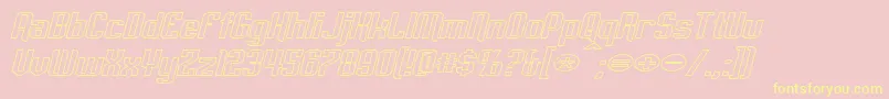 EmpanadaExtendedOutlineItalic-Schriftart – Gelbe Schriften auf rosa Hintergrund