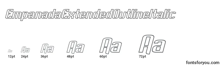 Размеры шрифта EmpanadaExtendedOutlineItalic