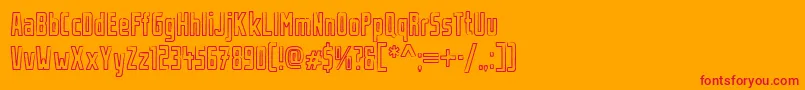 UrbanRubber-Schriftart – Rote Schriften auf orangefarbenem Hintergrund