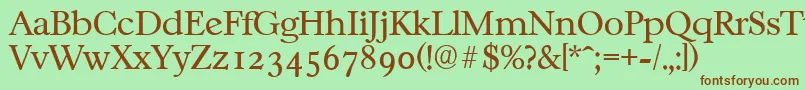 CasablancaserialLightRegular Font – Brown Fonts on Green Background