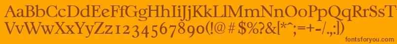 CasablancaserialLightRegular Font – Brown Fonts on Orange Background