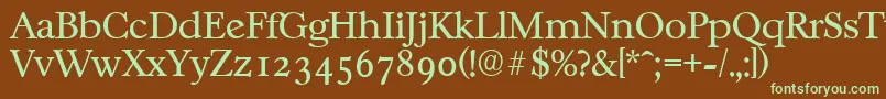 CasablancaserialLightRegular Font – Green Fonts on Brown Background