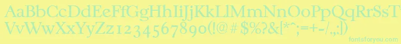 CasablancaserialLightRegular Font – Green Fonts on Yellow Background