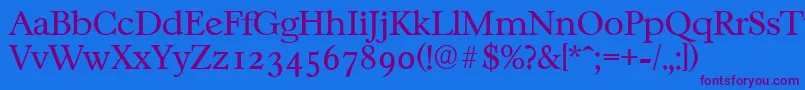 CasablancaserialLightRegular Font – Purple Fonts on Blue Background