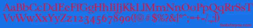 CasablancaserialLightRegular Font – Red Fonts on Blue Background