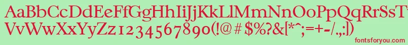 CasablancaserialLightRegular Font – Red Fonts on Green Background