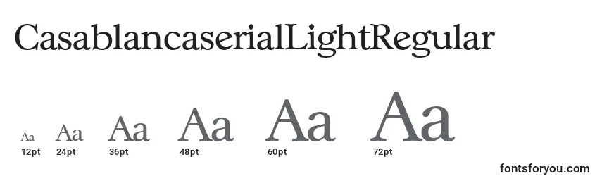 CasablancaserialLightRegular Font Sizes
