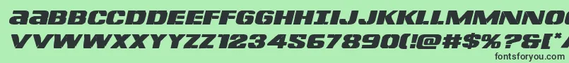 フォントLefthandlukeexpandital – 緑の背景に黒い文字