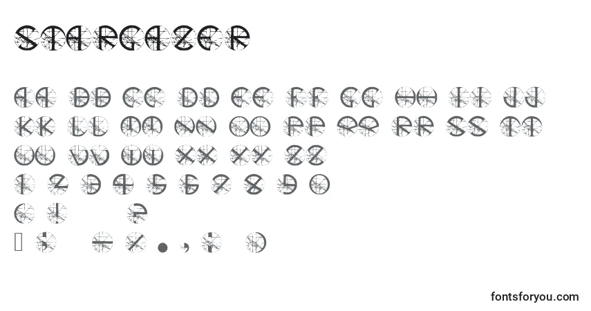 Czcionka Stargazer – alfabet, cyfry, specjalne znaki