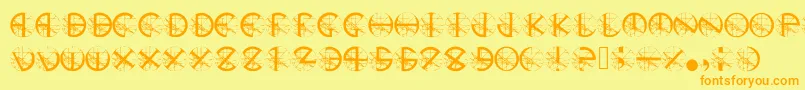 Stargazer Font – Orange Fonts on Yellow Background