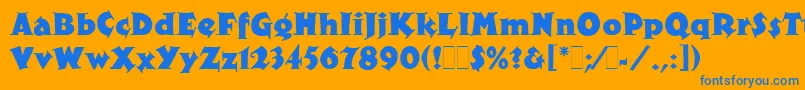 フォントXyloLetPlain.1.0 – オレンジの背景に青い文字