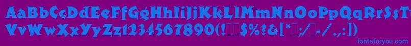 フォントXyloLetPlain.1.0 – 紫色の背景に青い文字