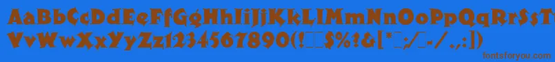 XyloLetPlain.1.0-Schriftart – Braune Schriften auf blauem Hintergrund