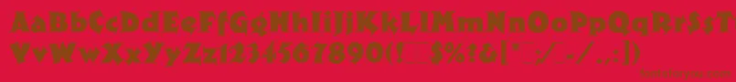 Fonte XyloLetPlain.1.0 – fontes marrons em um fundo vermelho