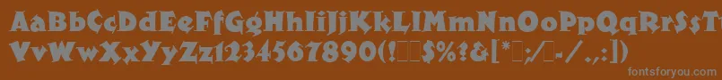 フォントXyloLetPlain.1.0 – 茶色の背景に灰色の文字