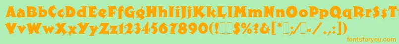 XyloLetPlain.1.0 Font – Orange Fonts on Green Background