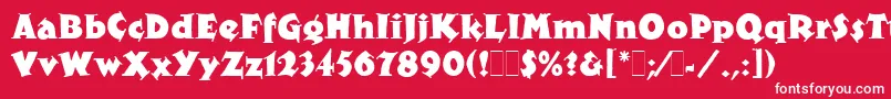 フォントXyloLetPlain.1.0 – 赤い背景に白い文字