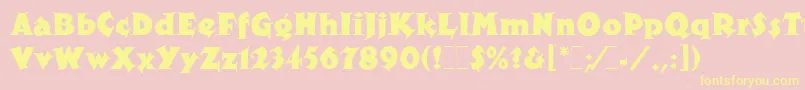 XyloLetPlain.1.0 Font – Yellow Fonts on Pink Background
