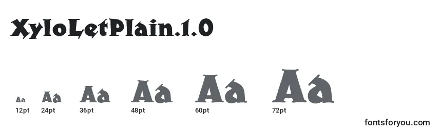 XyloLetPlain.1.0 Font Sizes