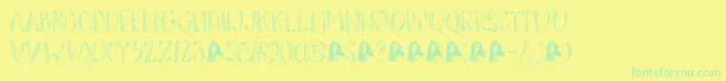 DkTartufo Font – Green Fonts on Yellow Background