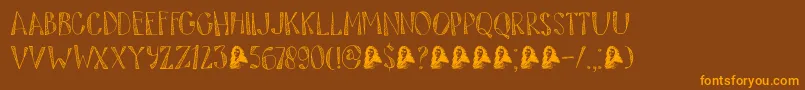 DkTartufo Font – Orange Fonts on Brown Background