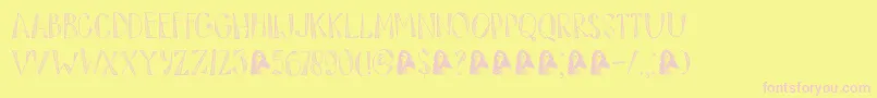 DkTartufo Font – Pink Fonts on Yellow Background