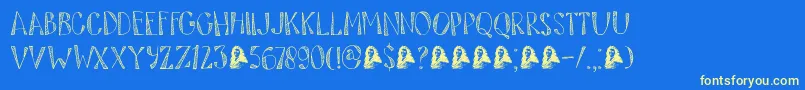 DkTartufo Font – Yellow Fonts on Blue Background