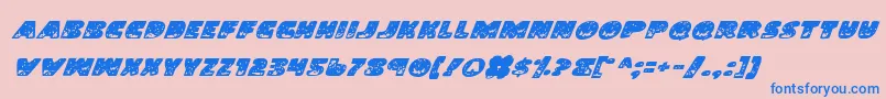 Landi Font – Blue Fonts on Pink Background